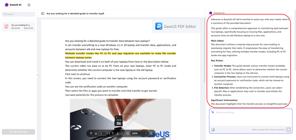 Summarize PDF